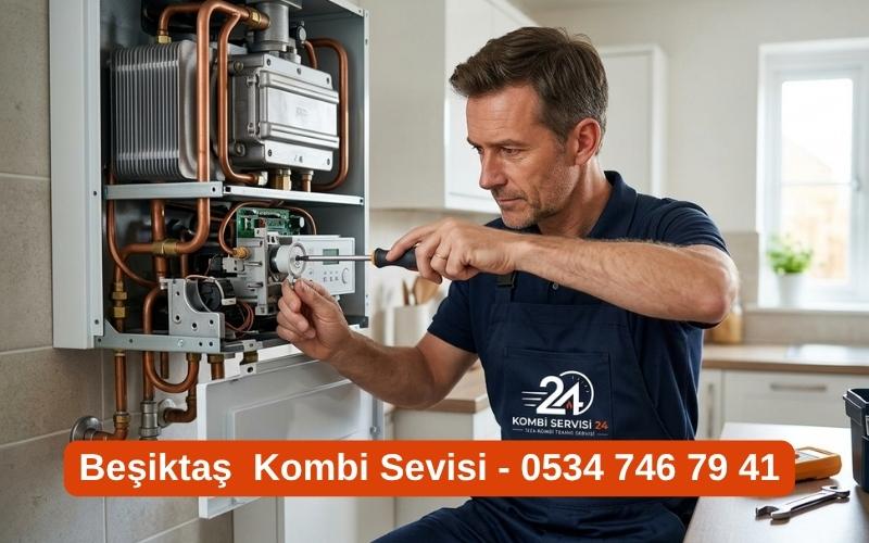 Beşiktaş kombi tamiri ve teknik servis hizmeti veren usta kombi onarımı yaparken.